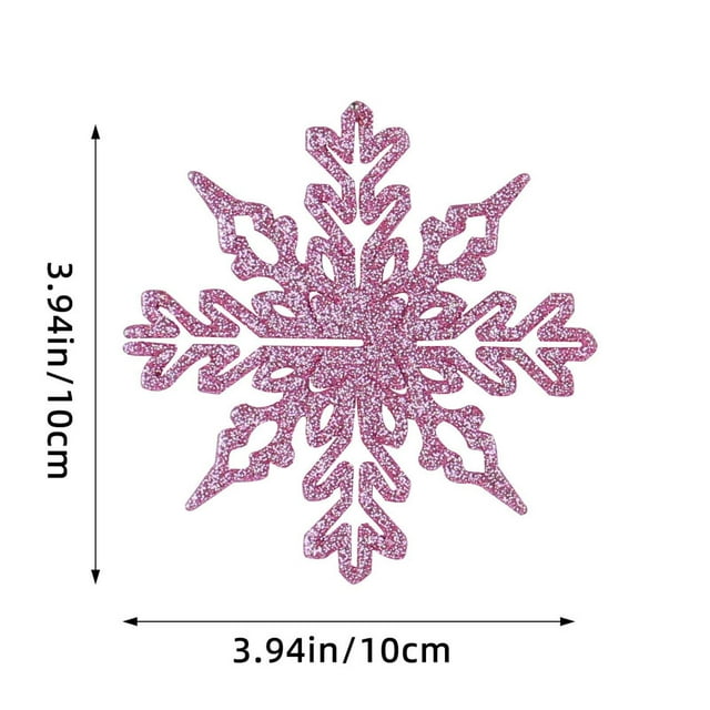 Paquete de 12 Copos de Nieve Navideños | Adornos de Plástico para Árbol de Copos de Nieve de 10 Cm con Diseño Hueco y Acabado Brillante para Decoración Festiva