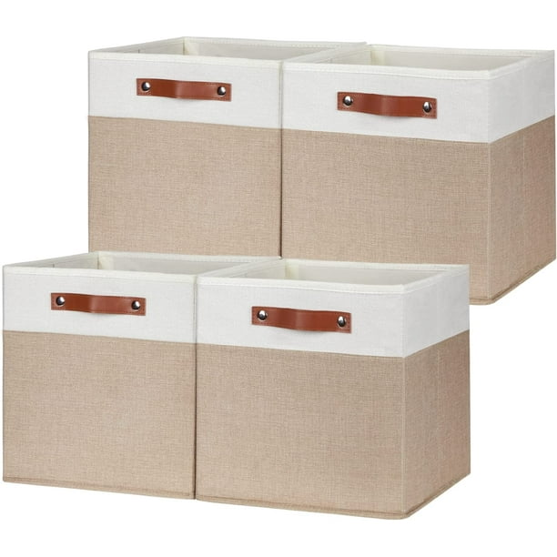 DULLEMELO Fabric Baskets for Organizing 13x13 Storage Cubes, Set of 4 Fabric Foldable Canvas