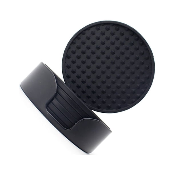 Advancent Muebles redondos fáciles de limpiar de los prácticos de costa de la bebida con el gel de silicona conveniente y práctico del Cocina y Comedor Negro