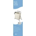 Whitmor EasyLift Triple Bag Metal Rolling Laundry Sorters, Beige