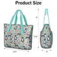 thumbnail image 3 of Tote Bag for Women - Cute Pitbull Terriers Dog and Flowers Shoulder Bag - Large Utility Work Duffle Bag with Zipper Handbag for Travel, Work, Sprots, 3 of 5