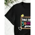 thumbnail image 3 of Girls'First Day of 3rd Grade Fun Graphic T-Shirt - Black Casual Crew Neck Tee with Rainbow, Hearts & Camera Design - Soft Cotton Knit for Summer, Cute T Shirts, Back-To-School Gifts, 3 of 7