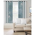 thumbnail image 2 of Blue Coastal Blackout Curtains 45 Inches Long for Bedroom, Nautical Beach Summer Sea Starfish Coral Thermal Insulated Room Darkening Black Out Window Curtain Panels Grommet Drapes for Living Room, 2 of 8