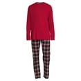 thumbnail image 6 of Hanes Men's and Big Men's Comfortsoft Long Sleeve Crew and Cotton Flannel Pajama Pants Set, 2-Piece, 6 of 6