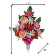 thumbnail image 4 of Mainstays 25in Outdoor Artificial Memorial Peony Flowers in Vase, Pink Color., 4 of 8
