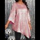thumbnail image 4 of Blusa Holgada con Cuello Redondo y Mangas de Puntos, Dobladillo Irregular, Talla Grande 2025 para Mujer Brillantina 5XL, 4 of 8