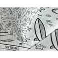 thumbnail image 4 of Ambesonne Surfboard Quilted Bedspread Set 3 Pcs, Monochrome Coastal, Queen Size, Black White, 4 of 5