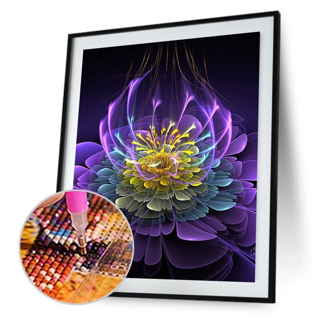 Taladro Pintura Diamante (DB2364) Flor Fluorescente 5D DIY Punto de Bordado Completo (B) 20X30cm FLhrweasw Nuevo