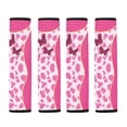thumbnail image 5 of Chririnla Pink Cow Print Car Seat Belt Cover 2 PCS, Car Seat Belt Pads Polyester Easy to Install Durable for Truck Auto SUV, 5 of 7