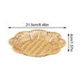 thumbnail image 3 of Fruit Basket for Kitchen Counter, Scalloped Wicker Basket, Decorative Table Tray Decor for Dining and Kitchen, 8 Inch Round Woven Serving Tray, 3 of 3