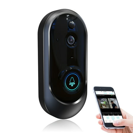 Wireless Video Doorbell Camera WIFI 1080P Doorbell Home Camera with Cloud Service IR Night Vision 2-Way Talk PIR Motion Detection APP Remote Control Support TF (Best Talk Radio App)