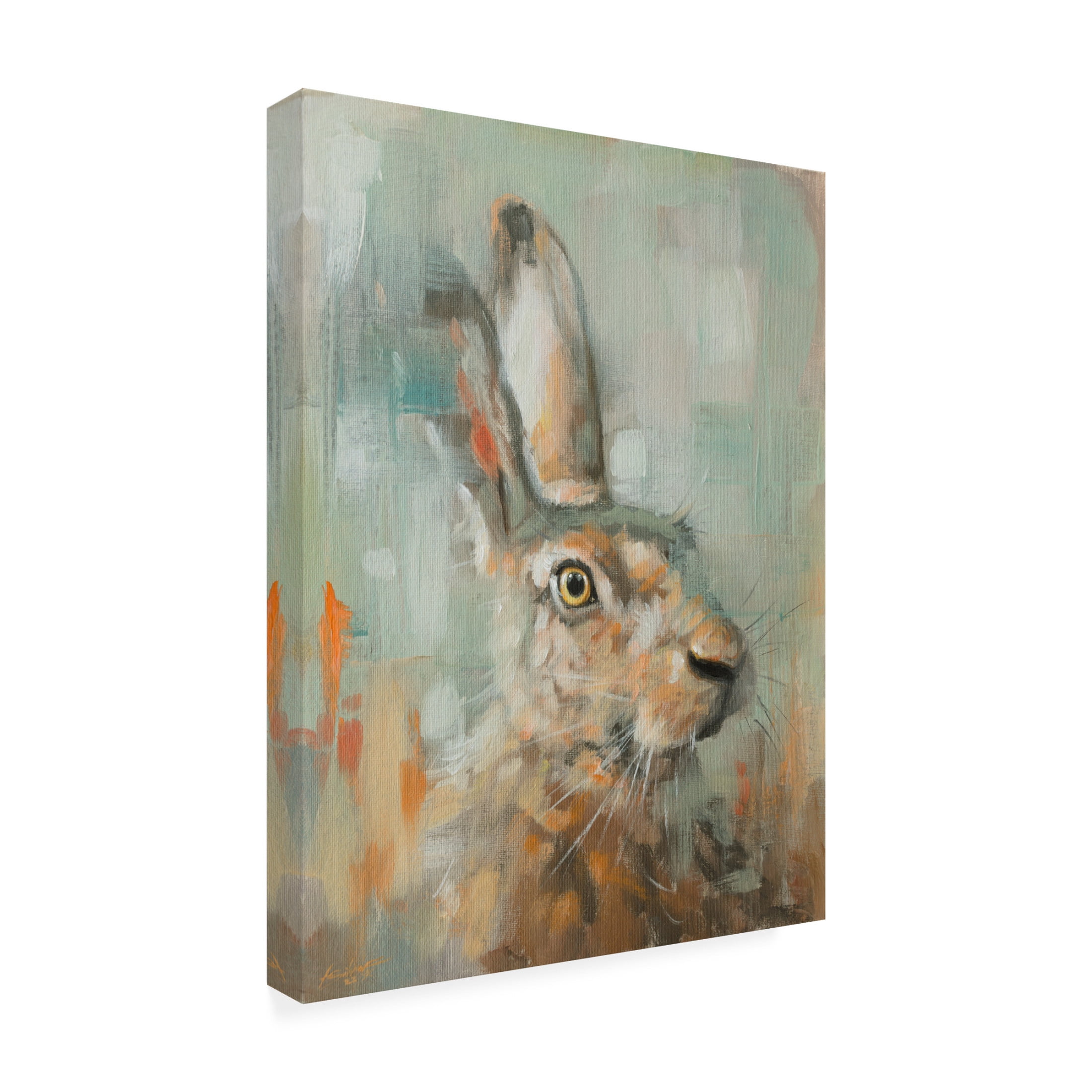 Canvas Wall Art - John Silver 'Hare' Wall Art for Living Room, Bedroom, or Office Décor by Trademark Fine Art - 18 x 24 Inches
