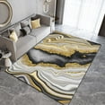 thumbnail image 3 of Modern Abstract Black Gold Marble Texture Area Rugs, Light Luxury Black and White Gold-Plated Indoor Non-Slip Rugs, for Living Room Bedroom Kitchen Entryway Floor Mat-3x4ft, 3 of 7