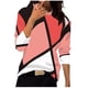 thumbnail image 2 of ICHUANYI Liquidación Blusa de manga larga informal con cuello redondo y costuras en contraste para mujer ICHUANYI WER202308250494, 2 of 5