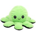thumbnail image 1 of Pulpo de peluche reversible de doble cara, juguete para bebé (verde y negro, 20 x 10 cm), 1 of 14