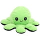 thumbnail image 1 of Muñeco de peluche de pulpo, peluche reversible, animal con tapa de doble cara, encantadores juguetes para bebés, verde + negro, 20 x 10 cm, 1 of 9