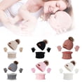thumbnail image 2 of TIERPOP Winter Warm Baby Solid Color Hat Gloves Scarf Set Fur Ball Beanies Cap Mitten, 2 of 16