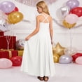 thumbnail image 4 of Strap Junior Bridesmaid Dresses Silk Satin Flower Girl Dress for Teen Girls Special Occasions, Wedding Guest Dress(White,3-4 Years), 4 of 6