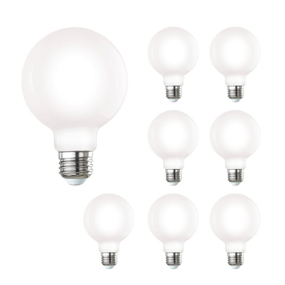 Bulbrite Pack of (8) 7 Watt Dimmable G25 Milky Finish Medium Screw (E26) LED Light Bulb, 650 Lumens, 4000K