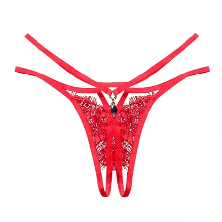 Sehao Women   Women S Briefs Low Rise Panty Cutout Women S Exotic Panties Red One Size