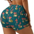 thumbnail image 2 of Kdxio Frog and Mushrooms Print Workout Shorts for Women Seamless Soft Smooth Gym Yoga Scrunch Active Shorts, 2 of 9