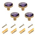 thumbnail image 2 of Qxltty Purple Leopard Cabinet Knobs Kitchen Drawer Knobs Round Door Pulls Dressing Table Wardrobe Closet Knob Handles Decorative Set of 4, 2 of 9