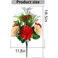 thumbnail image 5 of Vibrant Cemetery Flowers - Beautiful Grave Decorations with Artificial Roses and Silk Flowers (red, 2 Bouquets), 5 of 5