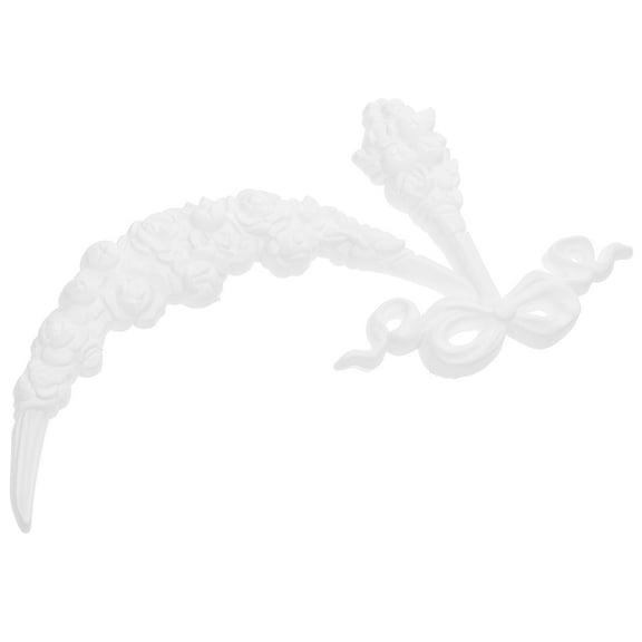 Hemoton Chandelier Ceiling Medallion Decorative Center Ceiling Onlays Bowknot Furniture Appliques Flowers Unpainted Carving Decal For Door Cabinet Cupboards Wall Ceiling