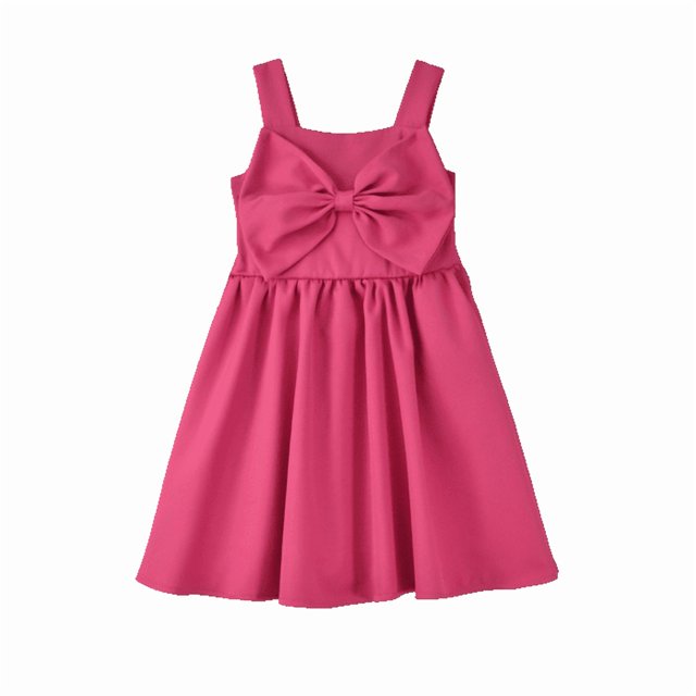 FLORY Vestido con Moño para Niña | Vestido casual para Niña | 0152, Fucsia, G