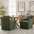 thumbnail image 5 of Usaint Upholstered Dining Chairs, Modern Kitchen Chairs Dinner Chairs with 4 Casters, Chenille Armchair for Bedroom Reading Room Living Room,Green, 5 of 14
