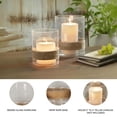 thumbnail image 3 of Signature Design by Ashley Eudocia Candle Holder Set, Seeded Glass and Hemp Rope, Shabby Chic Accent, Set of 2, 3 of 5