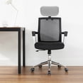 thumbnail image 4 of Chaise d'Ordinateur de Bureau avec Appui-Tête, Chaise d'Ordinateur Réglable avec Coussin de Tête, 4 of 8
