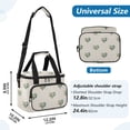 thumbnail image 3 of Insulated Cooler Bag with Multiple Pockets Lightweight Lunch Box Tote for Travel Beach Camping Office Emerald Green Hearts Pattern, 3 of 7