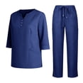 thumbnail image 2 of Minjewel Women's Short Sleeve Round Neck Scrubs for Women Set with Pockets, Breathable Scrub Set for Nurses, Caregivers & Medical Professionals,Navy 2XL, 2 of 7
