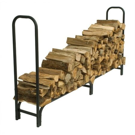 Face Cord Firewood - GHP Wood Steel Firewood Log 8ft Rack Finish: Black Powder Coat Full Face Core