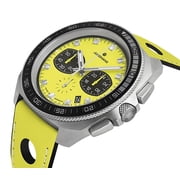 Limited Edition Junghans 1972 Chronoscope FIS Lemon Chronograph Stainless Steel Yellow Dial Yellow Leather Strap Interchangeable Black Leather Strap Date Quartz Mens Watch 41/4369.00