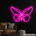 thumbnail image 3 of Craftnamesign Butterfly Geometric Neon Sign Bedroom Bar Club Wall Decor, 3 of 5