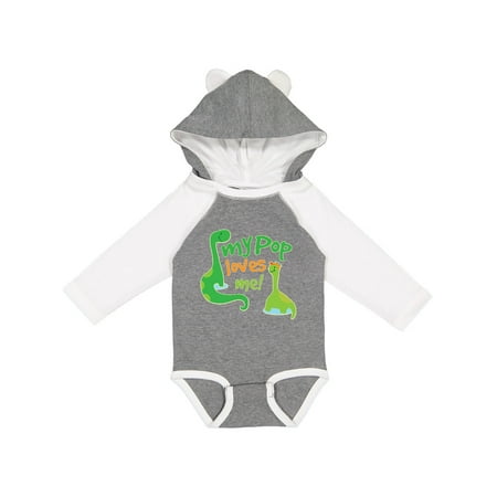 

Inktastic My Pop Loves Me Dinosaur Gift Baby Boy Long Sleeve Bodysuit