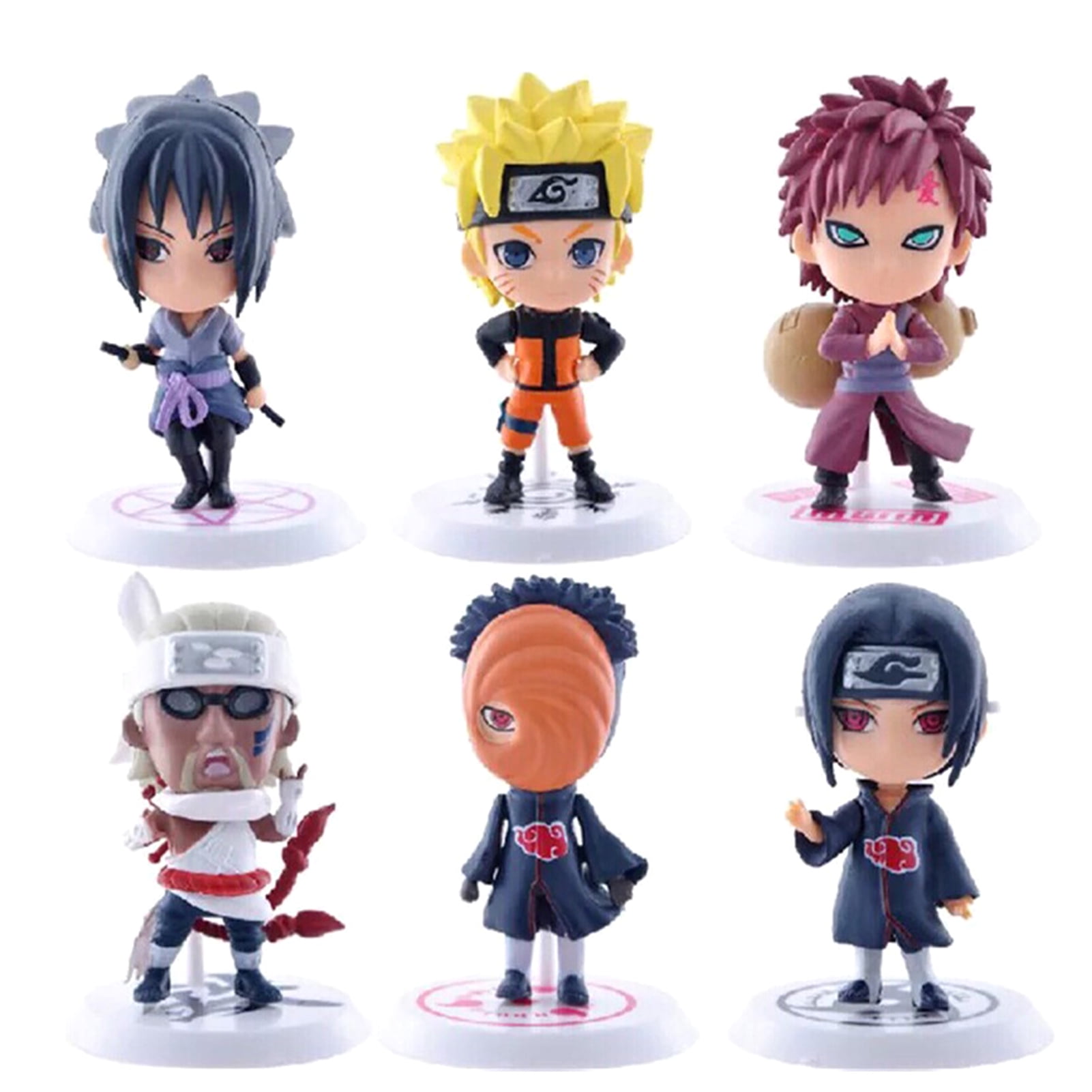 SOSPIRO Mini Anime Figure, 6PCS Naruto Cupcake Topper, Naruto Figure, Anime Characters  Cake Decorations(Style 2) 