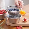 thumbnail image 2 of Stackable Drain Basket Set - 2Pcs, Thickened Material, Stainless Steel, Double Washing Basin Bowl, Kitchen Tools, 2 of 8