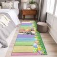 thumbnail image 5 of Easter Rabbbits 2'x6' Runner Rug, Eggs Spring Floral Grass Colorful Wooden Washable Non-Slip Area Rugs for Hallway Kitchen Floor Bedroom Entryway, StainResistant Laundry Carpet Decoration Indoor Mat, 5 of 9