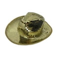 thumbnail image 2 of Tachiuwa Cowboy Hat Casual Adults Sunhat for Cosplay Party Supplies Stage Performance Gold, 2 of 9