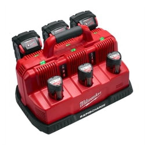 Milwaukee 18V Cordless Power Tool Charger for Milwaukee M18 & M12 Batteries, 6 Count