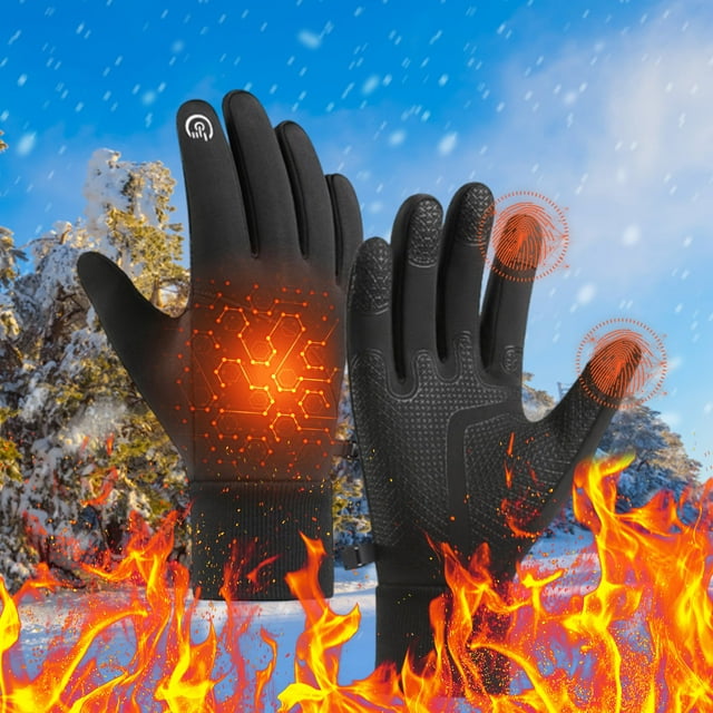 Winter Sports Fleece Warm Men's And Women's Non-slip Screen Ski Bike Riding Winter Gloves