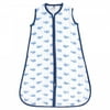 Hudson Baby Infant Boy Muslin Cotton Sleeveless Wearable Sleeping Bag, Sack, Blanket, Blue Whale, 6-12 Months