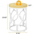 thumbnail image 5 of Fnova Round End Table, Industrial Small Side Table with Metal Hollow Frame for Living Room, Bedroom, Easy Assembly Nightstand, 5 of 7
