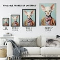 thumbnail image 3 of Stylish Sphynx Cat Oil Painting Pastel Colour Pet Portrait in Suit and Bow Tie Unframed Wall Art Print Poster Home Decor Premium, 3 of 5