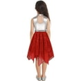 thumbnail image 2 of IEFIEL Girls Praise Lyrical Dance Dress Sleeveless Bronzing Bodice Liturgical Worship Dance Costume Red 6, 2 of 7