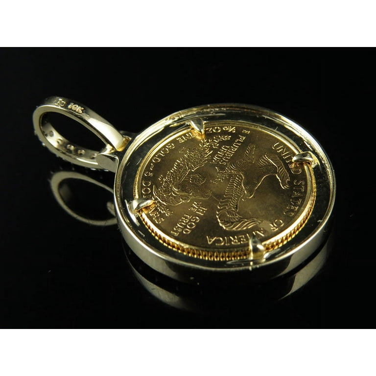 24K Solid Yellow Gold Coin Lady Liberty 1/10th OZ Diamond 24K Solid Yellow Gold Coin Lady Liberty 1/10th OZ Diamond