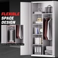 thumbnail image 4 of DNA Motoring 72" White Lockable Metal Storage Wardrobe Cabinet w/ Hanging Rod & 4 Shelves, 4 of 7